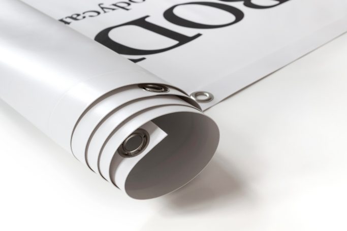 Banner mit Ösen gedruckt von MTex der xl print agentur in Hamburg